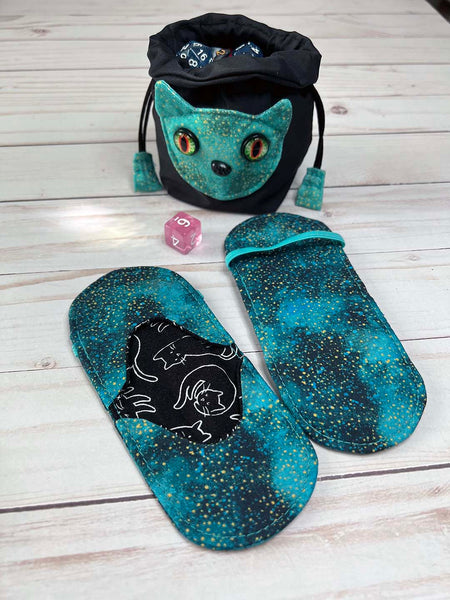 Counter Case- Teal Cats/Small