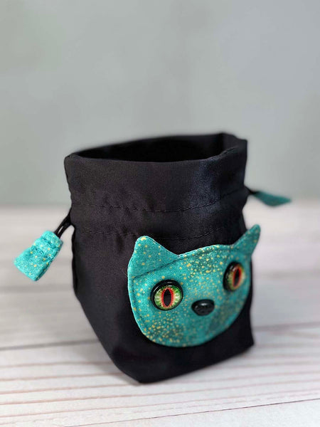 Dice Bag - Teal Cat